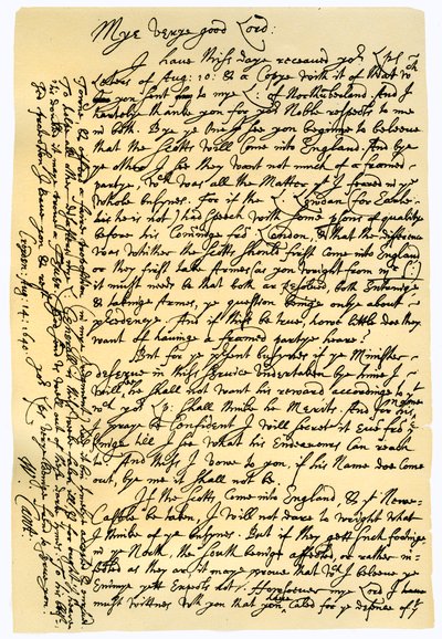 Brief van William Laud, Aartsbisschop van Canterbury aan Edward Conway, 14 augustus 1640 door William Laud