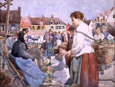 Een markt in Bretagne door William Lee Hankey