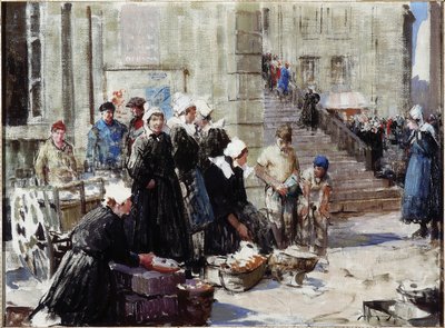 Botermarkt, Concarneau, ca. 1939 door William Lee Hankey