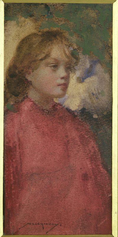 Meisje in rood door William Lee Hankey