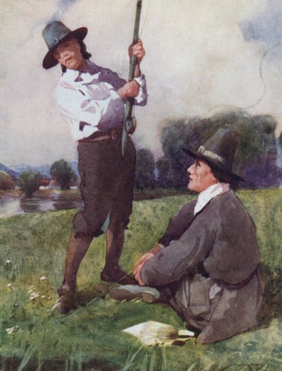 Illustratie voor The Compleat Angler door Izaak Walton door William Lee Hankey