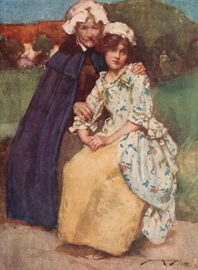 Illustratie voor The Deserted Village door Oliver Goldsmith door William Lee Hankey