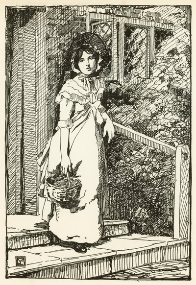 Illustratie voor The Deserted Village door Oliver Goldsmith door William Lee Hankey