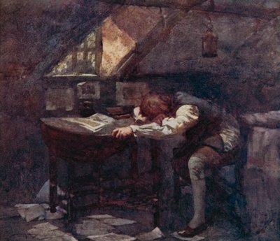 Illustratie voor The Deserted Village door Oliver Goldsmith door William Lee Hankey