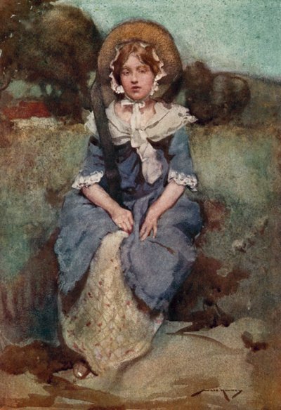Illustratie voor The Deserted Village door Oliver Goldsmith door William Lee Hankey