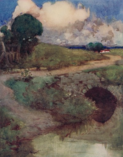 Illustratie voor The Deserted Village door Oliver Goldsmith door William Lee Hankey