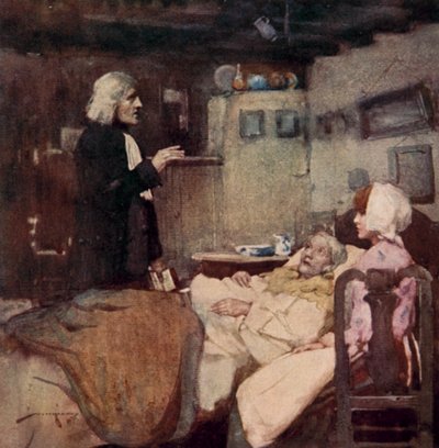 Illustratie voor The Deserted Village door Oliver Goldsmith door William Lee Hankey