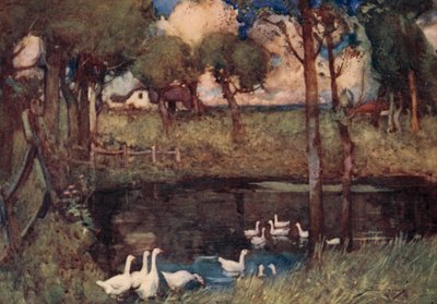 Illustratie voor Het Verlaten Dorp door Oliver Goldsmith door William Lee Hankey