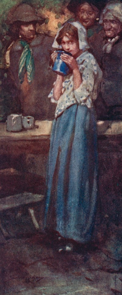 Illustratie voor The Deserted Village door Oliver Goldsmith door William Lee Hankey
