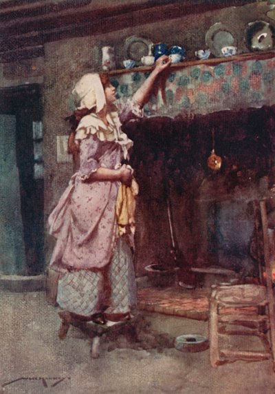 Illustratie voor The Deserted Village door Oliver Goldsmith door William Lee Hankey
