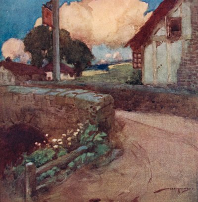 Illustratie voor The Deserted Village door Oliver Goldsmith door William Lee Hankey