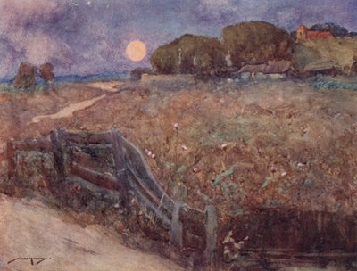 Illustratie voor The Deserted Village door Oliver Goldsmith door William Lee Hankey