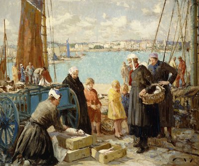Markt van de tonijn, Concarneau door William Lee Hankey