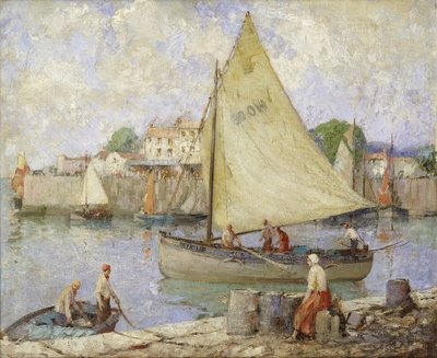Op weg naar het visgebied, Honfleur door William Lee Hankey