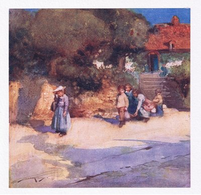 De speelse kinderen net vrijgelaten van school door William Lee Hankey