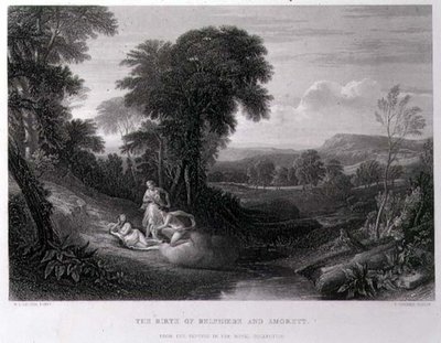 De geboorte van Belphoebe en Amorett, gegraveerd door John Cousen door William Leighton (after) Leitch