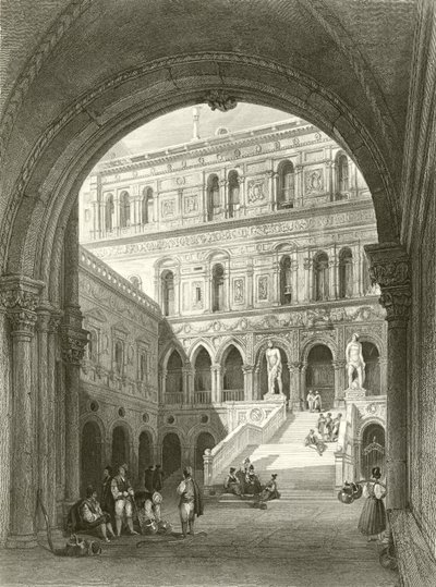 De reuzen trappen, Hertogelijk Paleis, Venetië door William Leighton Leitch