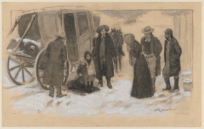 Schets voor "Kerstmis aan de rivier" door William Leroy Jacobs