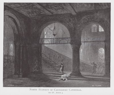 Noordtransept van de Kathedraal van Canterbury door William Lewis (after) Telbin