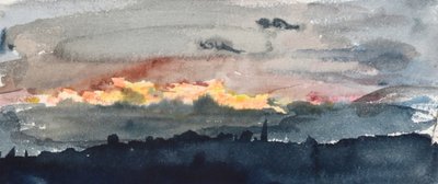 Een Breuk in de Avondwolken door William Lionel Wyllie