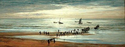 Strandscène aan de noordkust van Frankrijk door William Lionel Wyllie