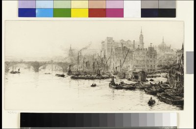 London Bridge, Cannon Street en Billingsgate door William Lionel Wyllie