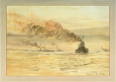 Overgegeven Duitse slagschepen in de Firth of Forth door William Lionel Wyllie