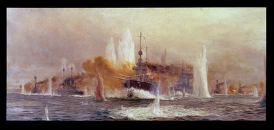 De Slag bij Jutland in 1916 door William Lionel Wyllie