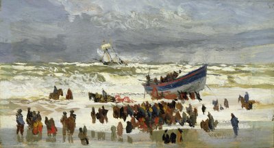 De lancering van de reddingsboot door William Lionel Wyllie