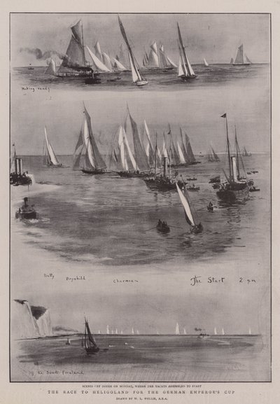 De Race naar Helgoland voor de Beker van de Duitse Keizer door William Lionel Wyllie