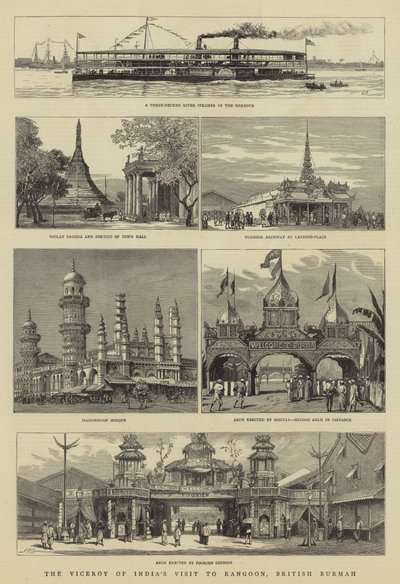 Het bezoek van de onderkoning van India aan Rangoon, Brits Birma door William Lionel Wyllie