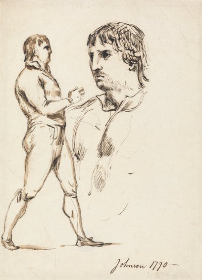 Portret van de Bokser Johnson door William Lock Ii