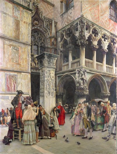 Op de Piazzetta, achttiende eeuw door William Logsdail