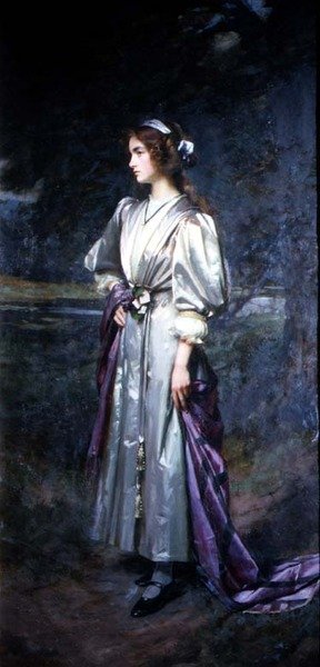 Portret van Mary Logsdail, de dochter van de kunstenaar door William Logsdail