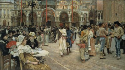Het Piazza van San Marco, Venetië door William Logsdail