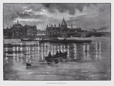Blackfriars, Nachtval door William Luker