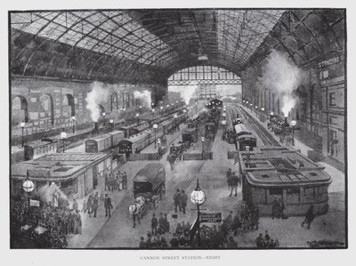 Cannon Street Station, Nacht door William Luker