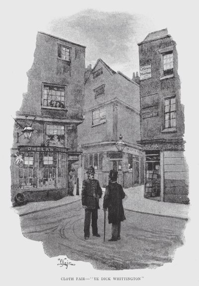 Cloth Fair, "Ye Dick Whittington" door William Luker