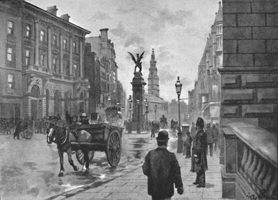 Fleet Street, met Temple Bar Memorial en Childs Bank, 1891 door William Luker