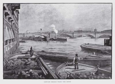 London Bridge voor de Rivier door William Luker