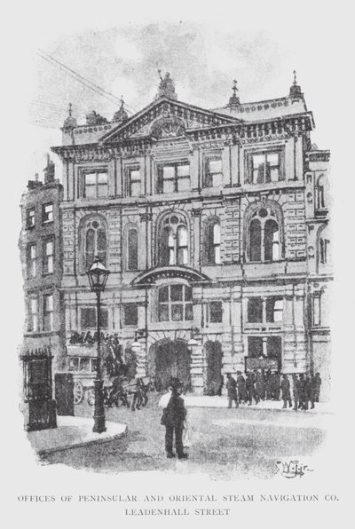 Kantoren van Peninsular and Oriental Steam Navigation Co, Leadenhall Street door William Luker