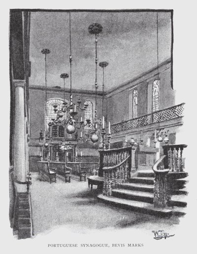 Portugese synagoge, Bevis Marks door William Luker