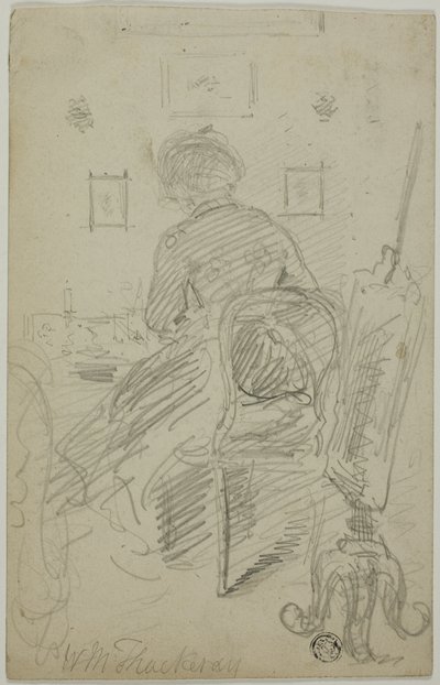 Dame schrijven (achteraanzicht) door William Makepeace Thackeray