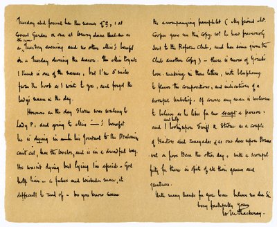 Brief van William Makepeace Thackeray aan TW Gibbs, 12 september 1851 door William Makepeace Thackeray