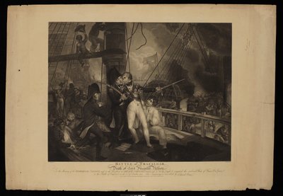 Slag bij Trafalgar en de dood van Lord Viscount Nelson door William Marshall (after) Craig