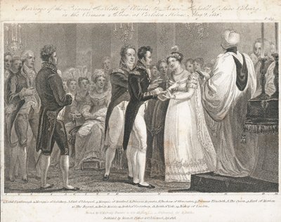 Huwelijk van prinses Charlotte door William Marshall (after) Craig