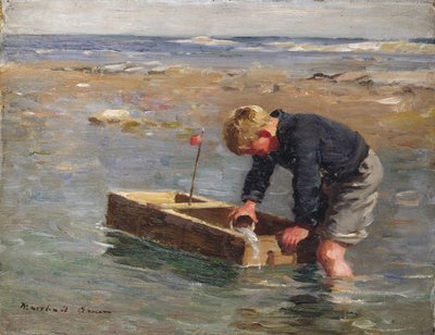 Het leegpompen van de boot door William Marshall Brown