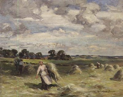 Oogsten Bij Salroun, East Lothian door William Marshall Brown