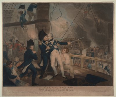 De Slag bij Trafalgar en de dood van Nelson, 1806 door William Marshall Craig