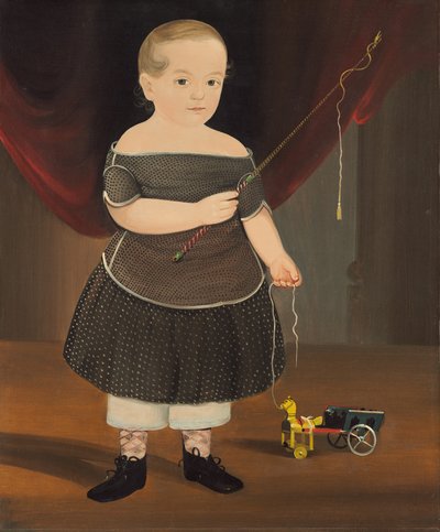 Jongen met speelgoedpaard en wagen door William Matthew Prior